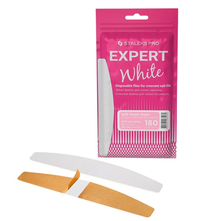 Wymienne pilniki białe na bazie miękkiej do pilnika półksiężycowego EXPERT 40 (30 szt)1.jpg