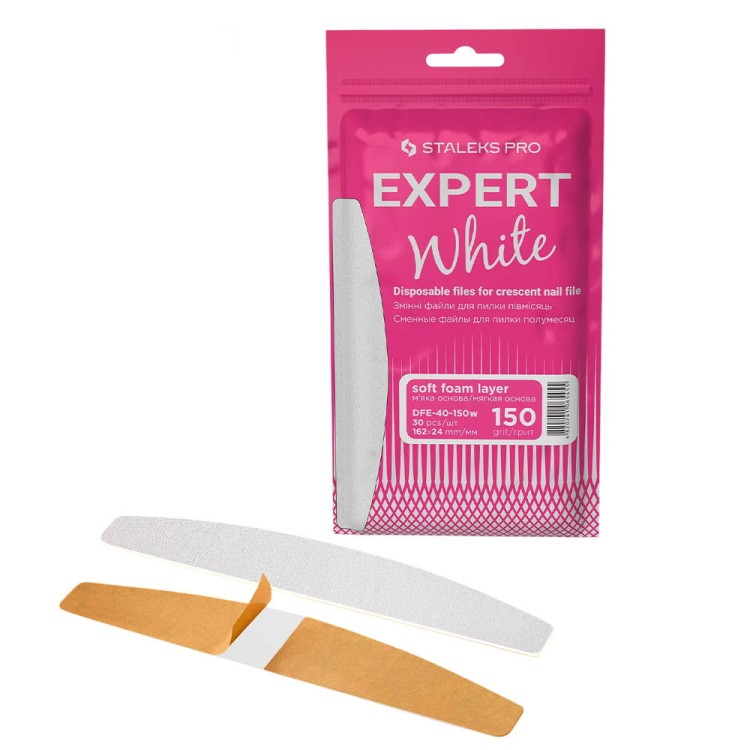 Wymienne pilniki białe na bazie miękkiej do pilnika półksiężycowego EXPERT 40 (30 szt)1.jpg