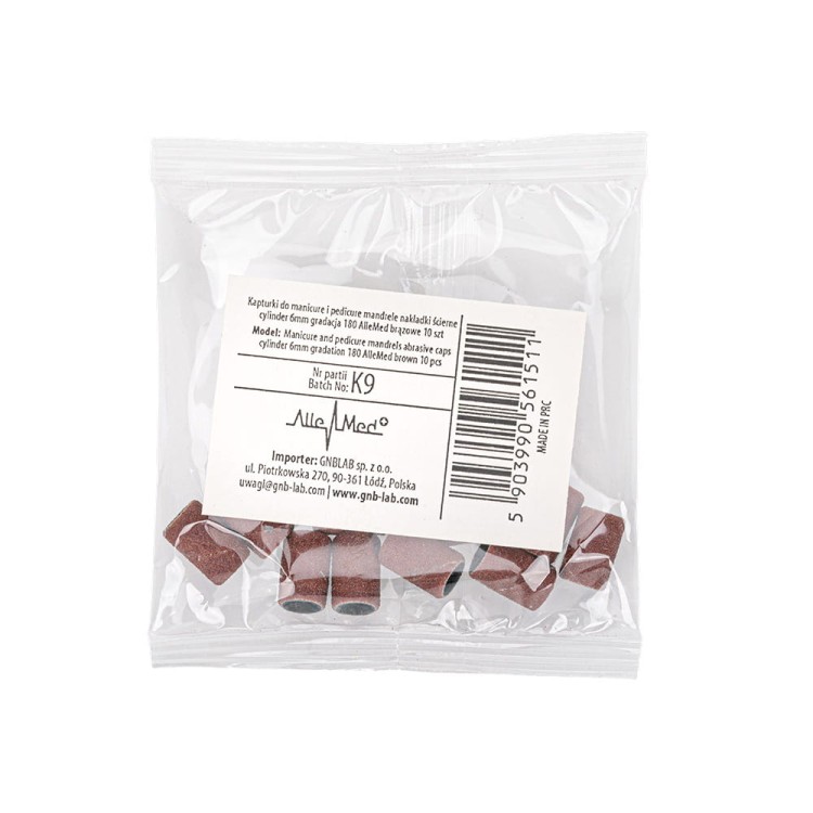 KAPTURKI DO MANICURE I PEDICURE MANDRELE CYLINDER 6MM GRADACJA 180 ALLEMED 10SZT 1a.jpg