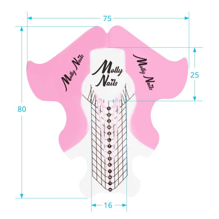 Szablony formy do przedłużania paznokci Molly Nails transparentny róż 500 szt 2.jpg