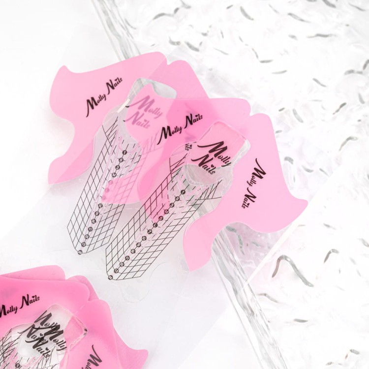 Szablony formy do przedłużania paznokci Molly Nails transparentny róż 200 szt 4.jpg
