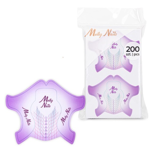 Szablony formy do przedłużania paznokci Molly Nails Flexible fioletowe 200 szt 1.jpg