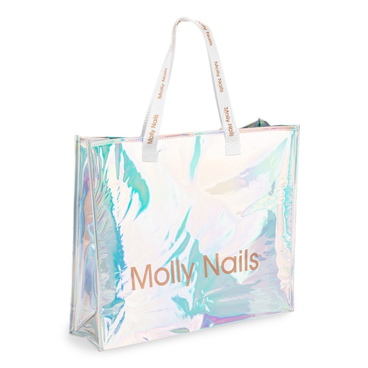 Torba lunchowa holo premium biała Molly Nails 1.jpg