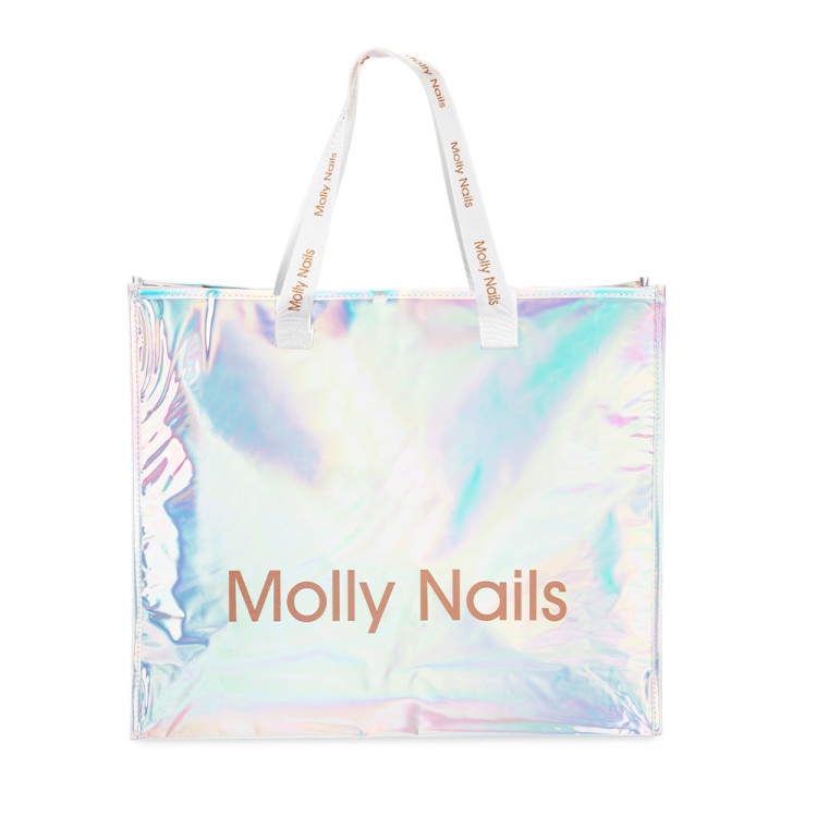 Torba lunchowa holo premium biała Molly Nails 2.jpg