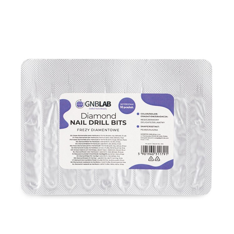 Zestaw frezów diamentowych gruszka czerwony delikatny 10 szt 5.jpg