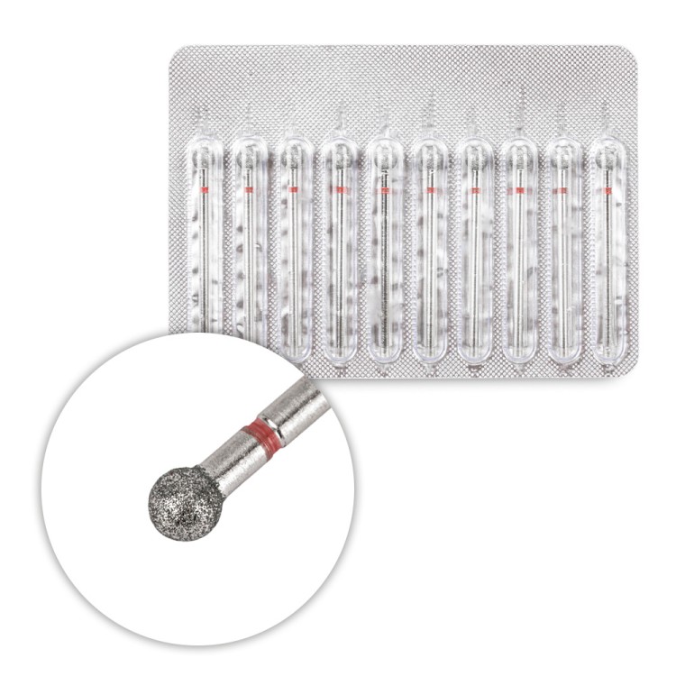 Zestaw frezów diamentowych kulka 4 mm czerwony delikatny 10 szt 1.jpg