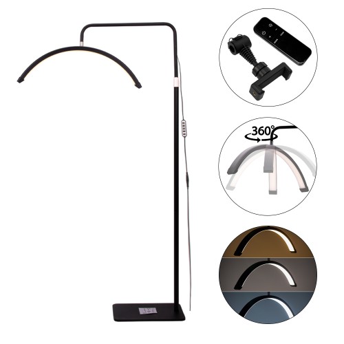 Lampa kosmetyczna LED łuk 36W podłogowa bezcieniowa Moon Light czarna DZM 7X 1.jpg
