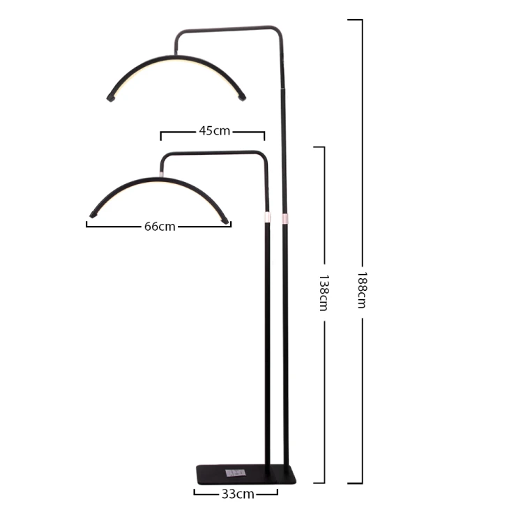Lampa kosmetyczna LED łuk 36W podłogowa bezcieniowa Moon Light czarna DZM 7X 9.jpg