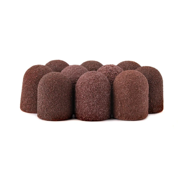 Kapturki ścierne do pedicure z bawełnianym środkiem 13mm gradacja 120 brązowe AlleMed 100 szt (1).jpg