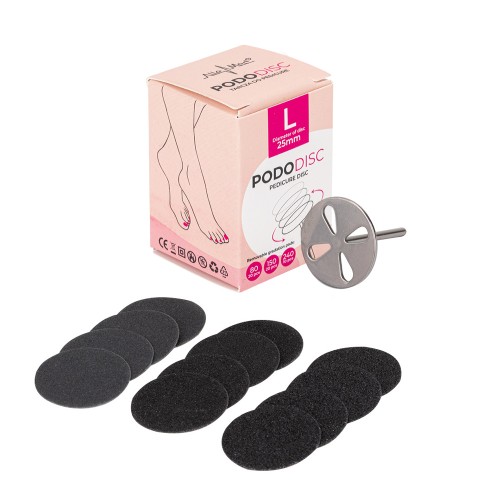 Dysk tarcza do pedicure Pododisk zestaw trzpień dysk + nakładki tarcze wymienne L 25 mm 1.jpg