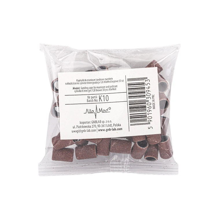Kapturki do manicure i pedicure mandrele nakładki ścierne cylinder 6mm gradacja 120 3.jpg