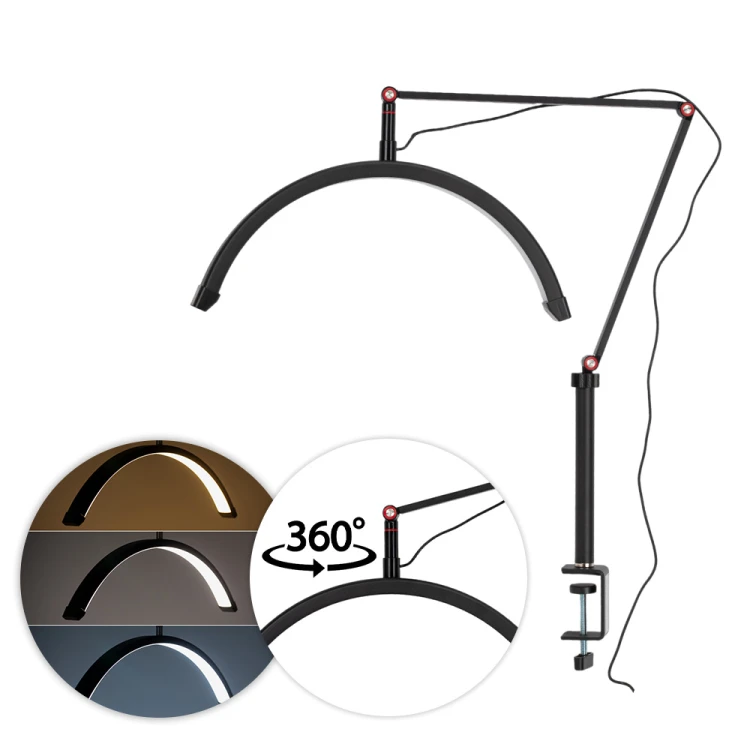 Lampa kosmetyczna LED łuk 20W podłogowa bezcieniowa czarna DZ-M3X 1.jpg