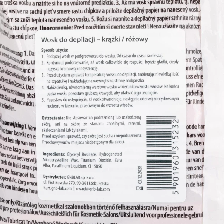 Wosk do depilacji krążek do depilacji bezpaskowej Xanitalia różowy 1000g 3.jpg