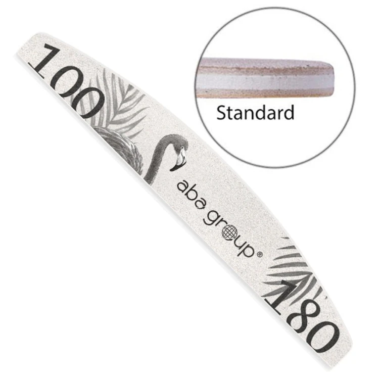 Pilnik do paznokci Bezpieczny Pakiet Standard półksiężyc łódka Aba Group zapakowany w jednorazową folię Szary 100180 3.jpg