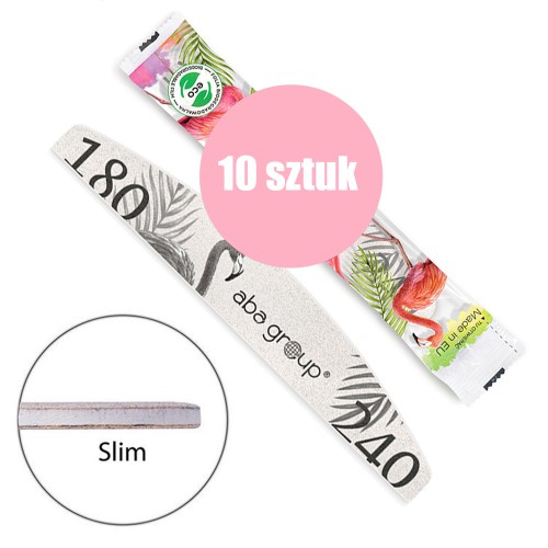 Pilnik do paznokci Bezpieczny Pakiet Slim łódka półksiężyc 180240 Aba Group 10szt detal.jpg