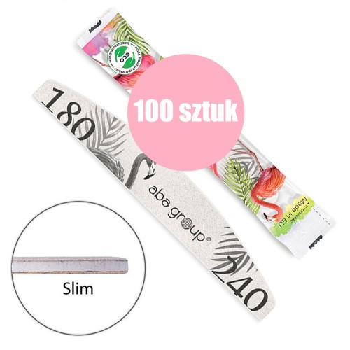 Pilnik do paznokci Bezpieczny Pakiet Slim łódka półksiężyc 180240 Aba Group 100szt detal.jpg