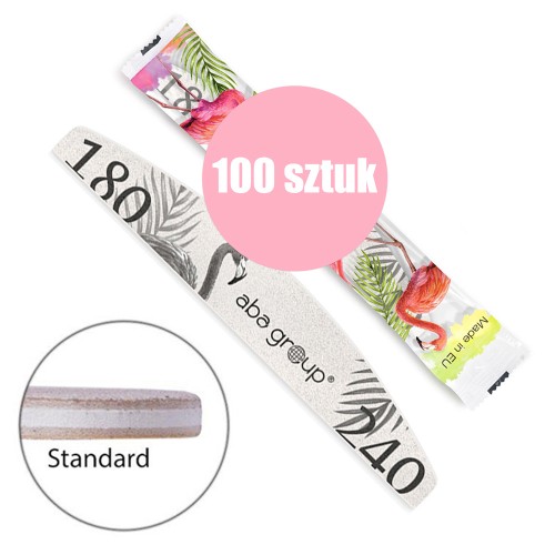 Pilnik do paznokci Bezpieczny Pakiet Standard łódka półksiężyc 180 240 Aba Group 100szt detal.jpg