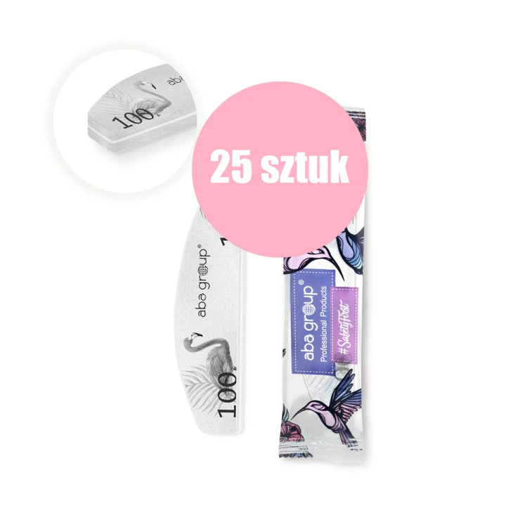 Polerka mini bezpieczny pakiet Aba Group łódka półksiężyc Sweet 100 180 25szt detal.jpg