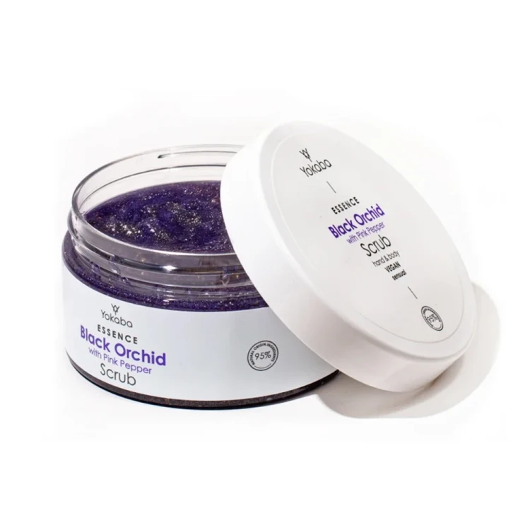 Peeling wygładzający do dłoni i ciała Yokaba Black Orchid with Pink Pepper 250g 3.jpg