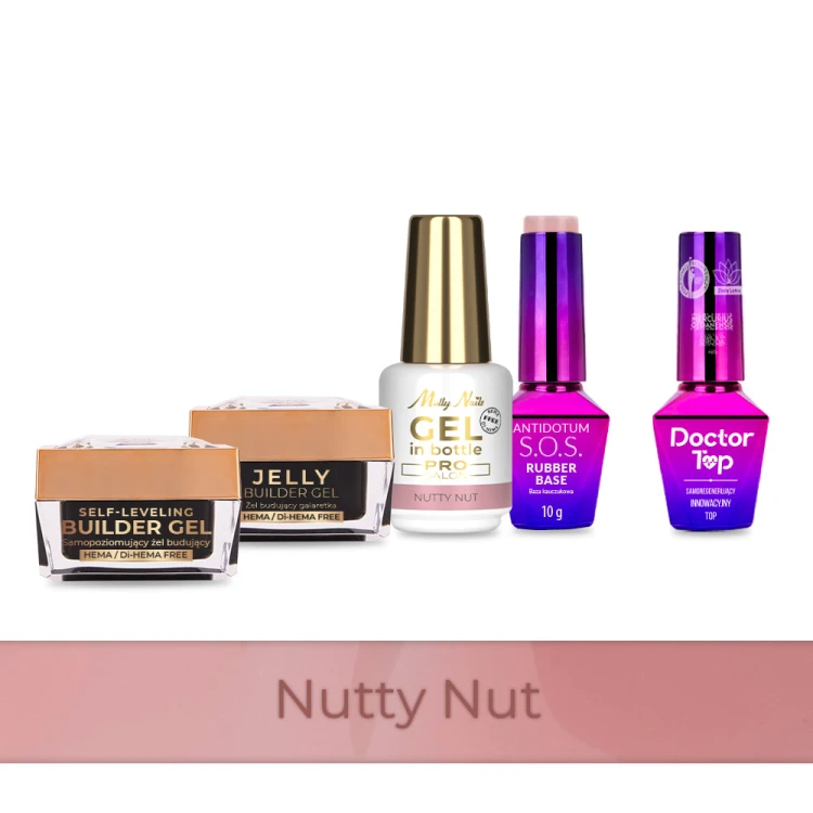 4+1 Nutty Nut 2 żele budujące 15g Gel in Bottle SOS Antidotum Base i Doctor Top 10g.jpg