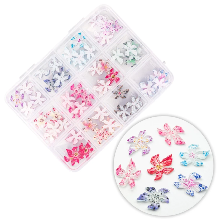 Kasetka z ozdobami akrylowe kwiatki 3D Molly Nails mix kolorów 60 sztuk 1.jpg