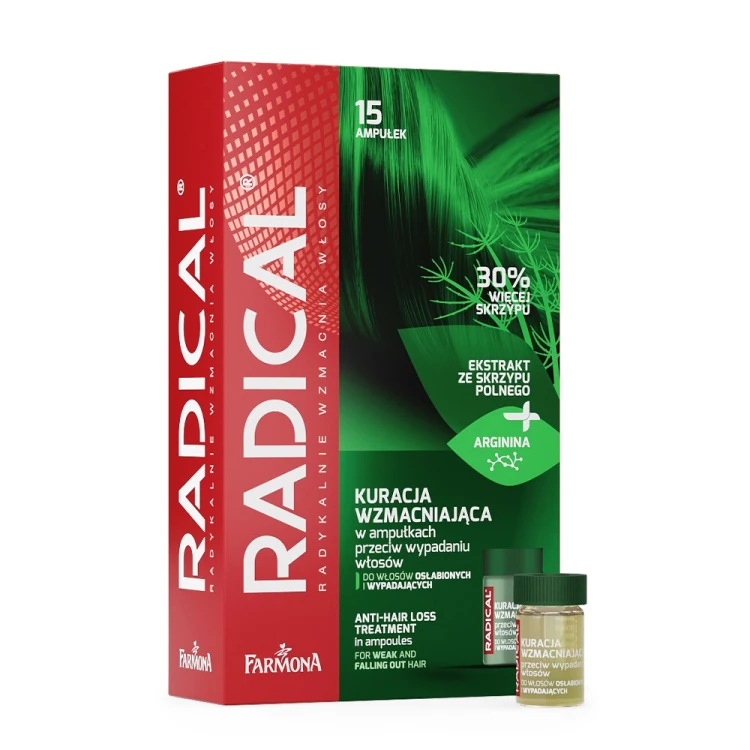 Kuracja wzmacniająca w ampułkach przeciw wypadaniu włosów Farmona Radical 15x5ml 1.jpg