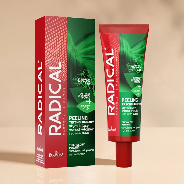 Peeling trychologiczny stymulujący wzrost włosów do skóry głowy Farmona Radical 75 ml 2.jpg