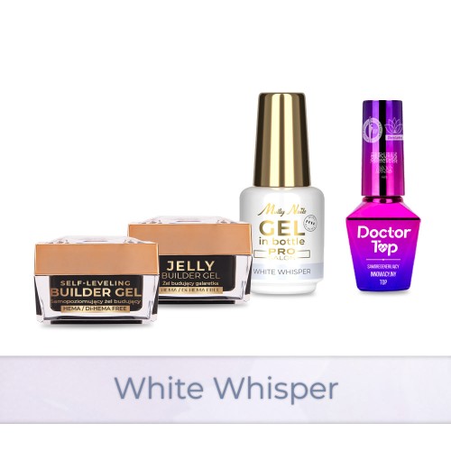 3+1 White Whisper 2 żele budujące 15g Gel in Bottle i Doctor Top 10g.jpg