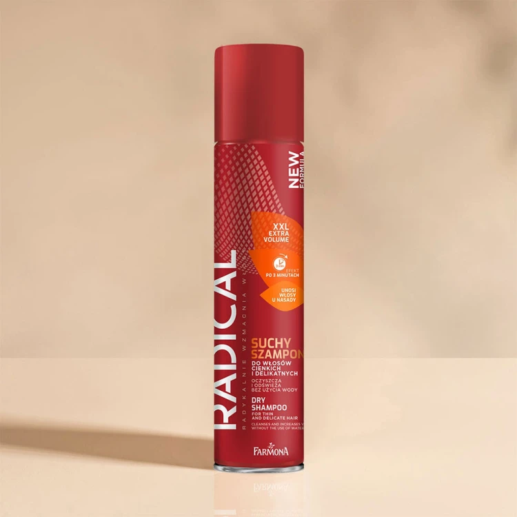 Mega Objętość Suchy szampon do włosów cienkich i delikatnych Radical 180ml 2.jpg