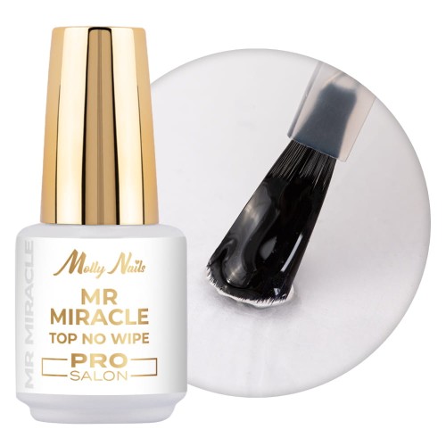 Top no wipe Mr. Miracle Pro Salon Molly Nails do lakierów hybrydowych nie przyjmujący pigmentu Clear HEMADi-HEMA Free 15g (1).jpg