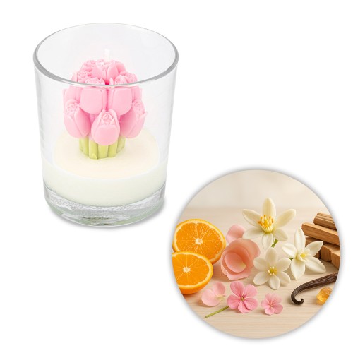 Świeca zapachowa z wosku sojowego ScentLoop Bukiet różowych tulipanów Paris 190g 1.jpg
