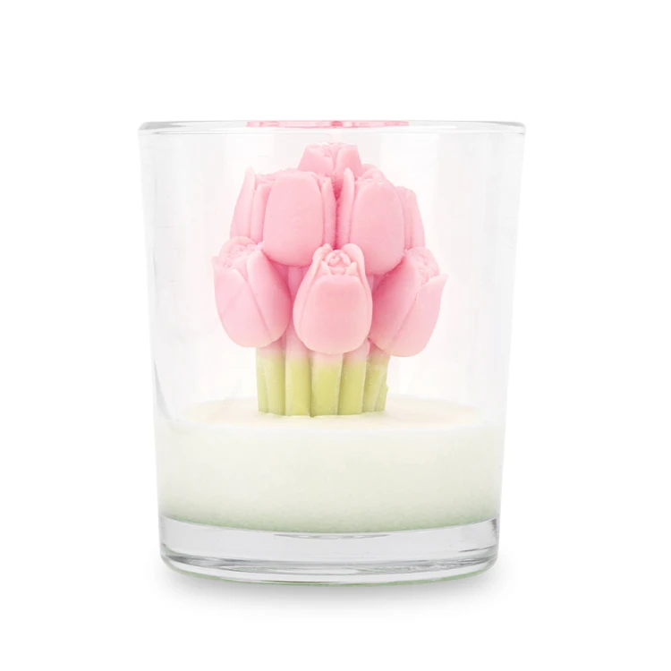 Świeca zapachowa z wosku sojowego ScentLoop Bukiet różowych tulipanów Paris 190g 3.jpg