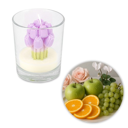Świeca zapachowa z wosku sojowego ScentLoop Bukiet fioletowych tulipanów Blue Haze 190g 1.jpg