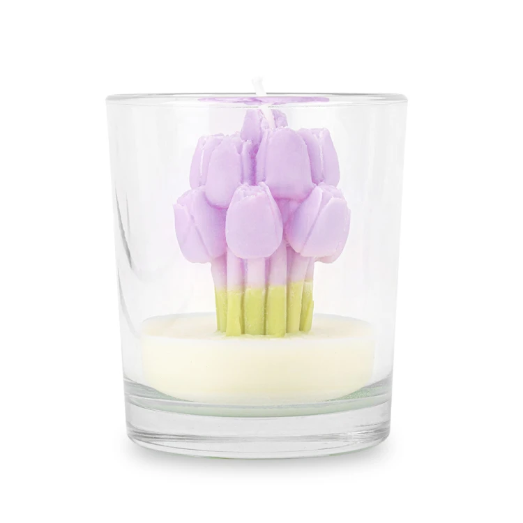 Świeca zapachowa z wosku sojowego ScentLoop Bukiet fioletowych tulipanów Blue Haze 190g 3.jpg