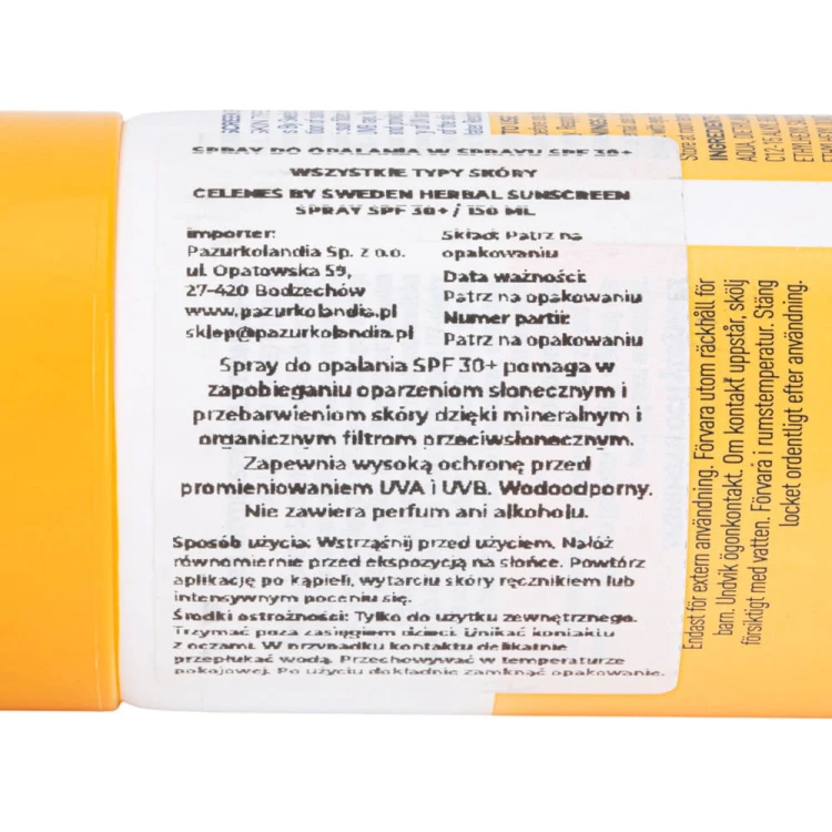 Spray przeciwsłoneczny do każdego typu skóry SPF30 Celenes by Sweden 150ml (3).jpg