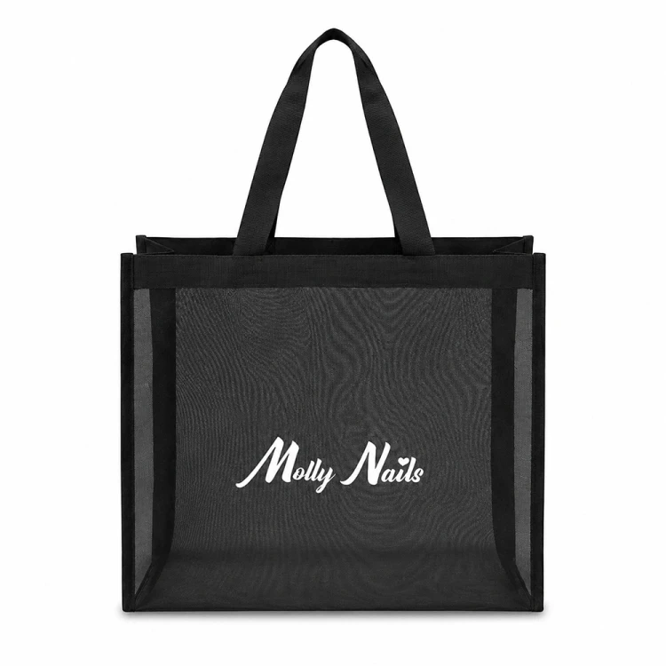 Torba lunchowa materiałowa czarna MollyNails 2.jpg