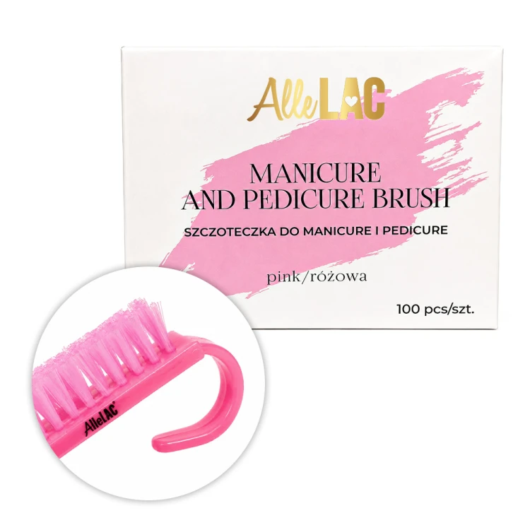 Szczoteczka do manicure i pyłu mała AlleLac różowa 100szt 1.jpg