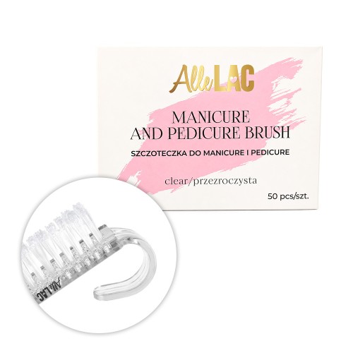 Szczoteczka do manicure i pyłu mała AlleLac przezroczysta 50szt 1.jpg
