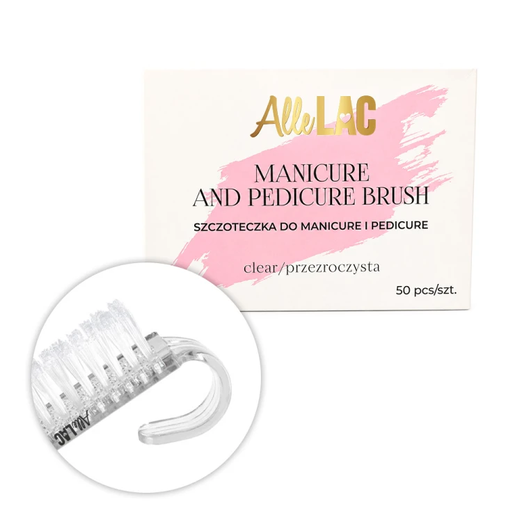 Szczoteczka do manicure i pyłu mała AlleLac przezroczysta 50szt 1.jpg