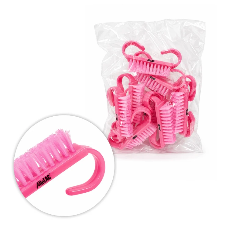 Szczoteczka do manicure i pyłu mała AlleLac różowa 10szt 1.jpg