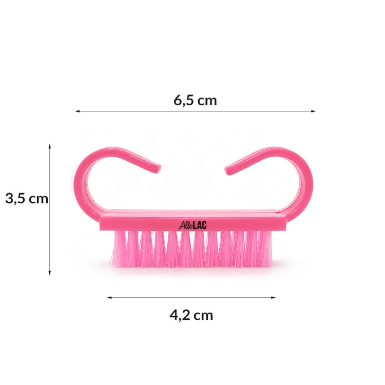 Szczoteczka do manicure i pyłu mała AlleLac różowa 10szt 2.jpg