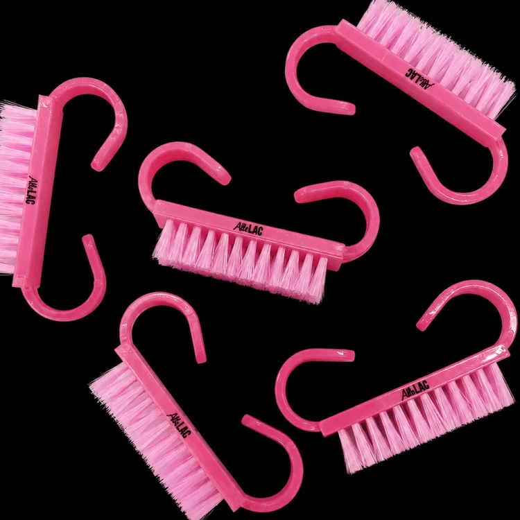 Szczoteczka do manicure i pyłu mała AlleLac różowa 10szt 3.jpg