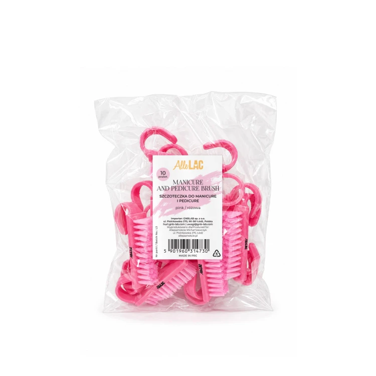 Szczoteczka do manicure i pyłu mała AlleLac różowa 10szt 4.jpg