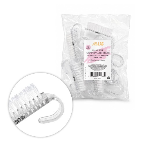 Szczoteczka do manicure i pyłu mała AlleLac przezroczysta 10szt 1.jpg