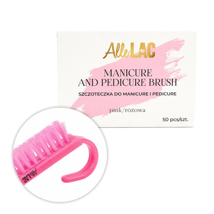 Szczoteczka do manicure i pyłu mała AlleLac różowa 50szt 1.jpg