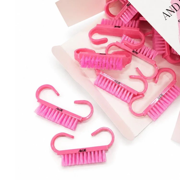 Szczoteczka do manicure i pyłu mała AlleLac różowa 50szt 4.jpg