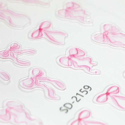 Naklejki do paznokci 5D samoprzylepne kokardki różowe SD-2159 MollyNails 2.jpg