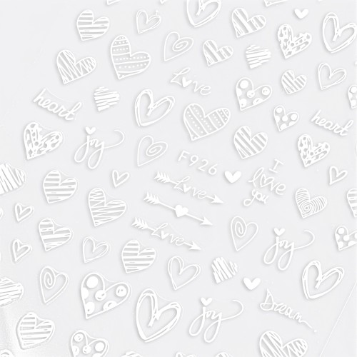 Naklejki do paznokci samoprzylepne walentynkowe białe F926 MollyNails 2.jpg
