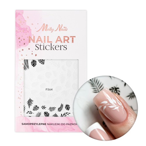 Naklejki do paznokci cienkie samoprzylepne liście F564 MollyNails 1.jpg