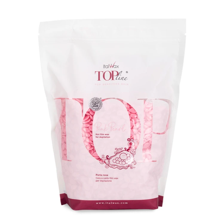 Wosk twardy w dropsach do depilacji bezpaskowej ItalWax Top Line Pink Pearl 750g.jpg